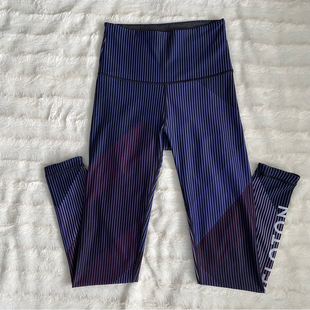 Peloton With Array of Color Striped Purple Leggings Size Small